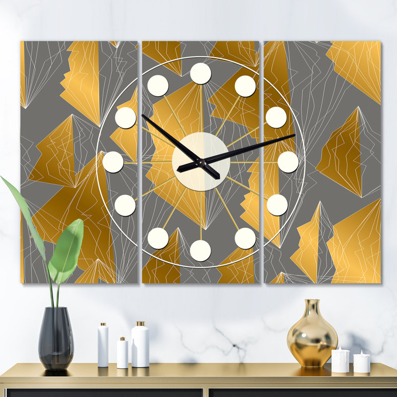 East Urban Home Oversized Polygon MidCentury Wall Clock Wayfair.ca